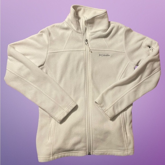 Columbia women’s zip up fleece white size medium. - Picture 1 of 4